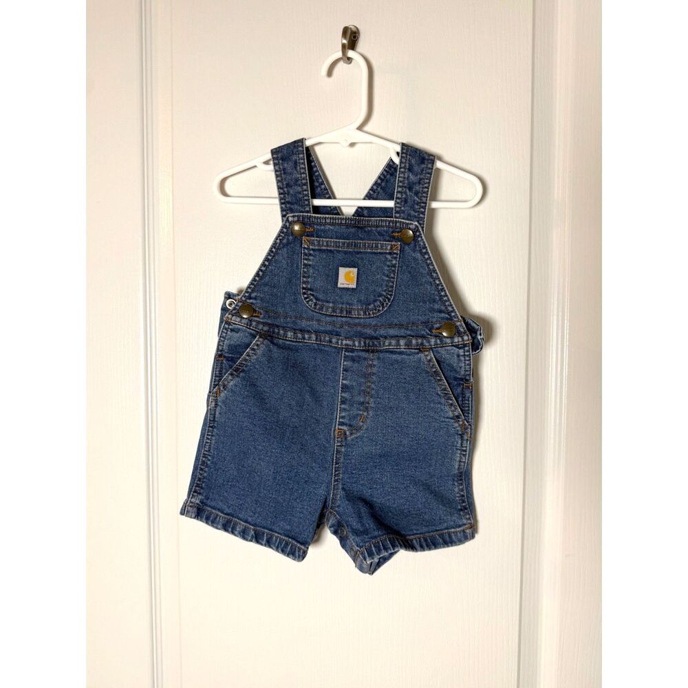 Carhartt Blue Denim Bib Shortalls 18 Months Toddler Workwear